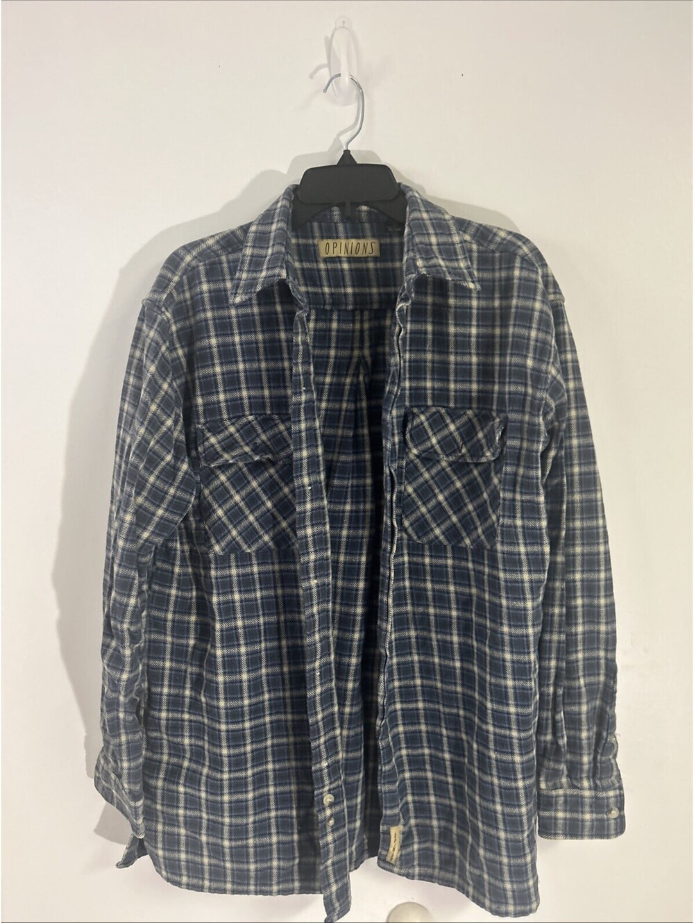 Opinions Large Flannel Shirt Blue
